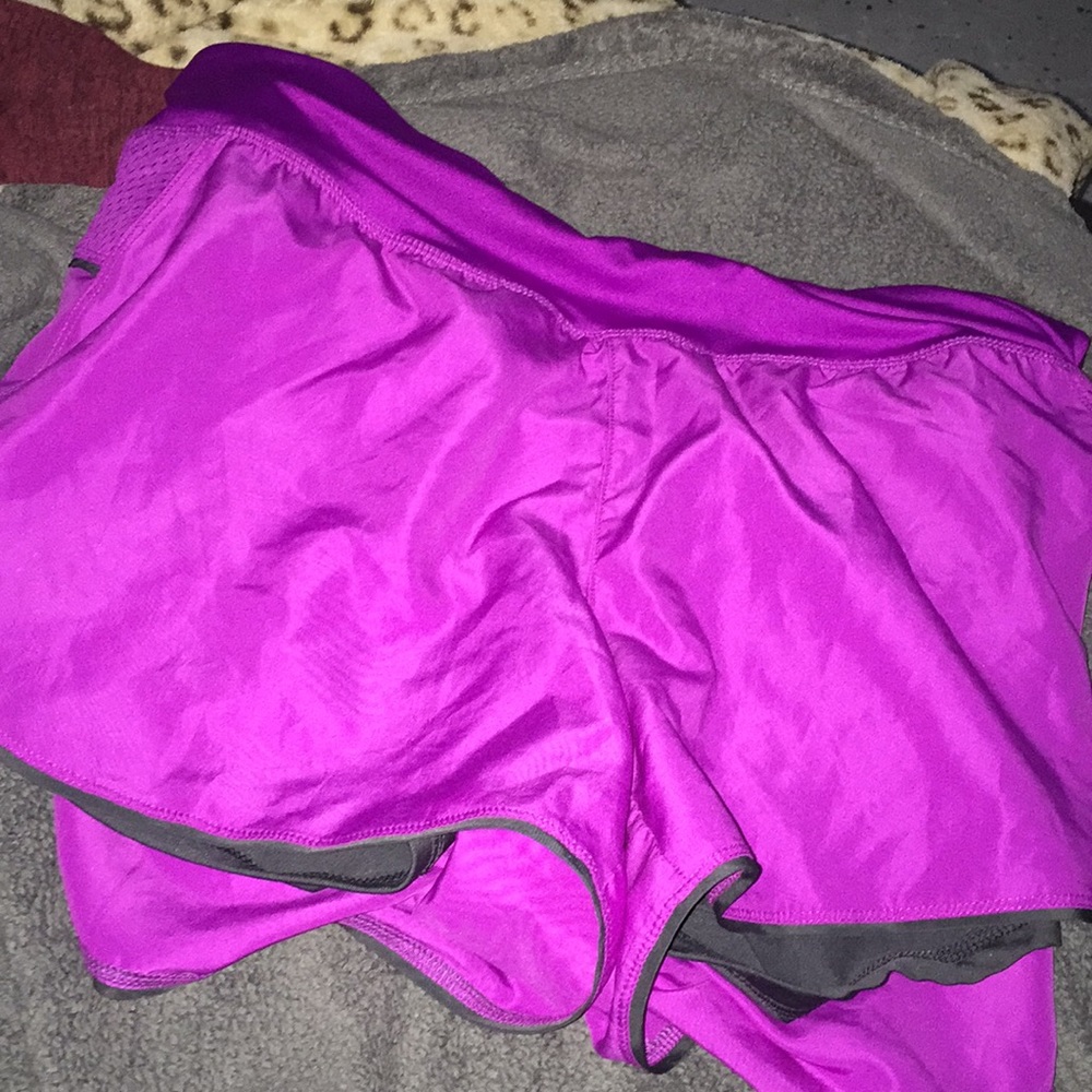 Purple athletic shorts